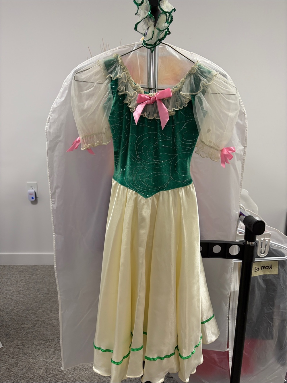 Girls Green and Cream Ballet Character Dress